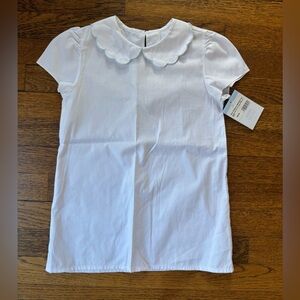 NWT Bella Bliss Blouse with Blue Trim Scalloped Collar size 6